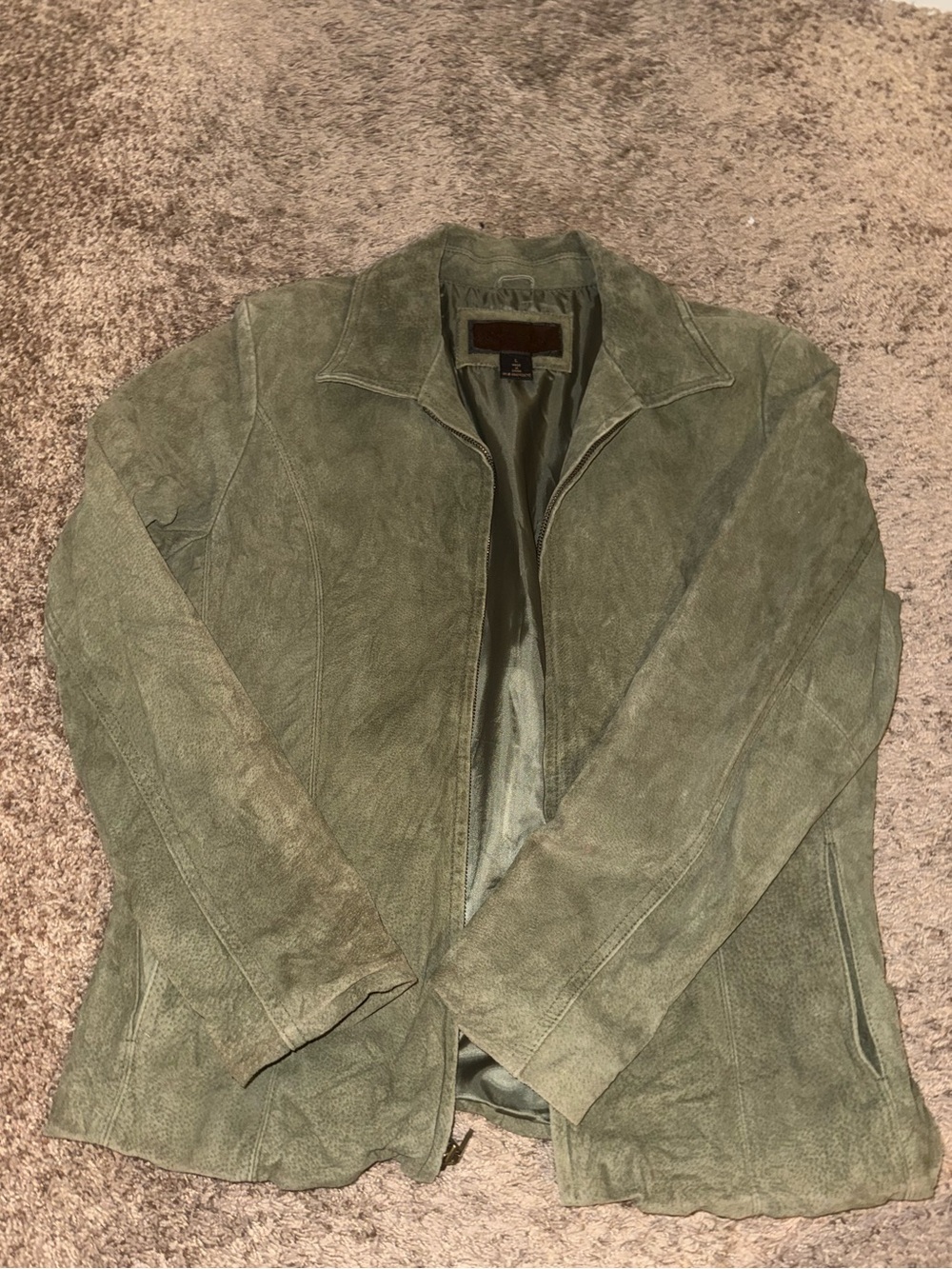 Siena leather suede zip up jacket